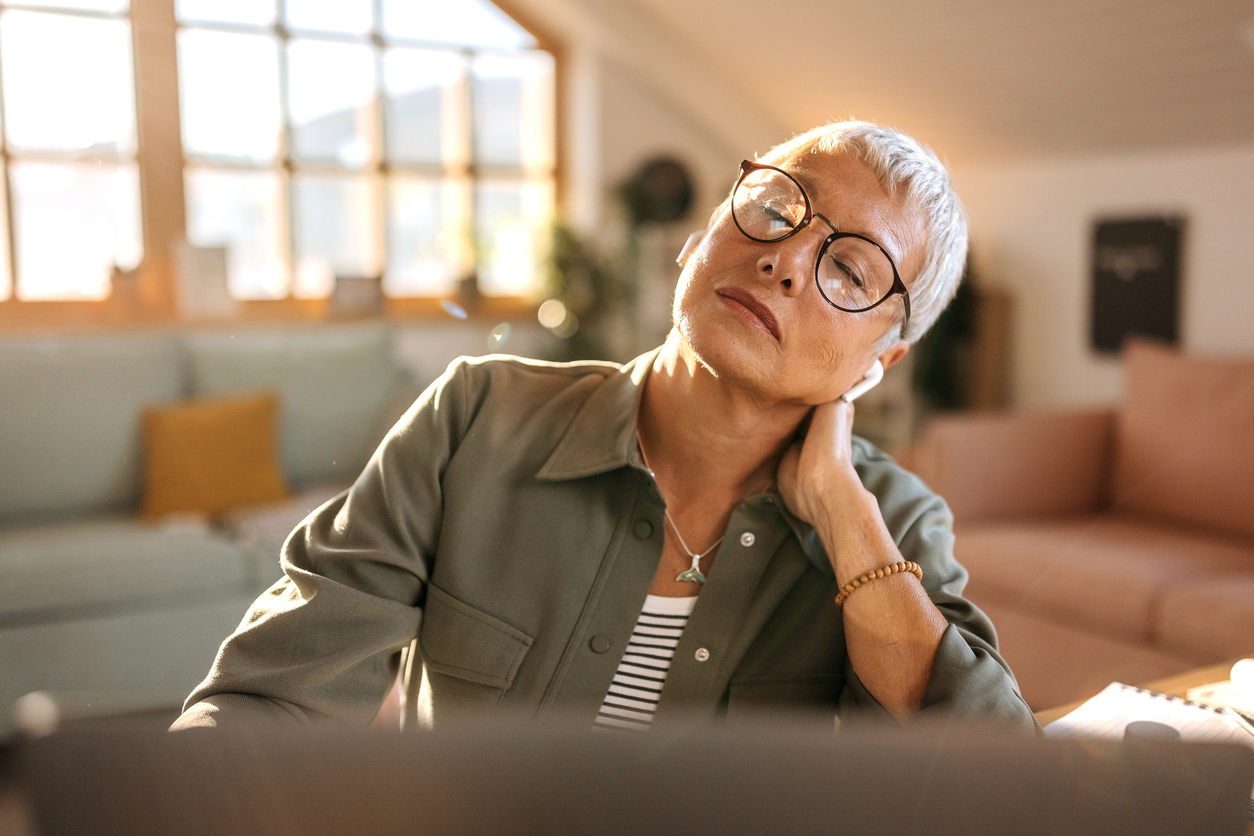 Woman with neck pain