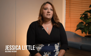 Jessica smiling pain-free after successful minimally invasive neck surgery with Dr. Branko Skovrlj at NU-Spine