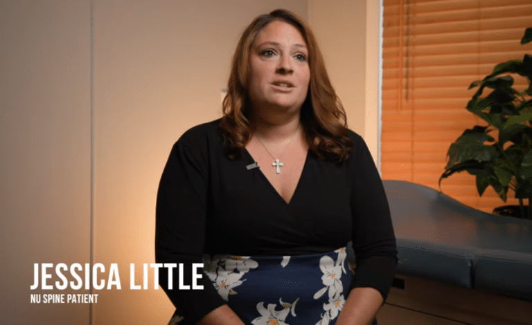 Jessica smiling pain-free after successful minimally invasive neck surgery with Dr. Branko Skovrlj at NU-Spine