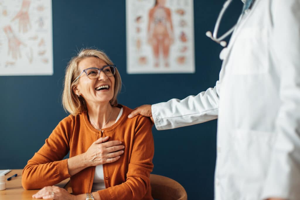 Patient discussing treatment with doctor